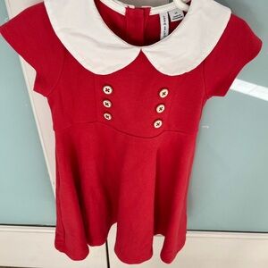 Janie and Jack Red Dress with White Collar